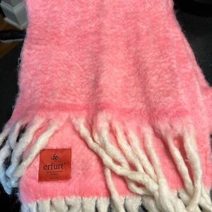 Erfurt Tucher Cotton Candy Pink and White Fringe Scarf